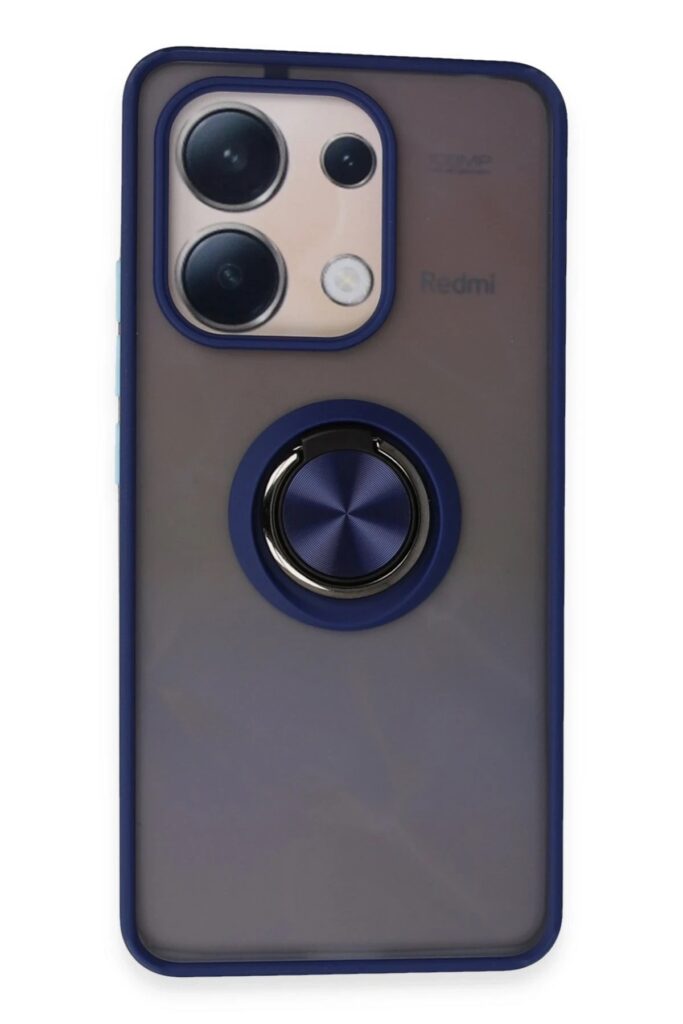 Mey İthalat®   Redmi Note 13 4G Kılıf Montreal Yüzüklü Silikon Kapak - Lacivert
