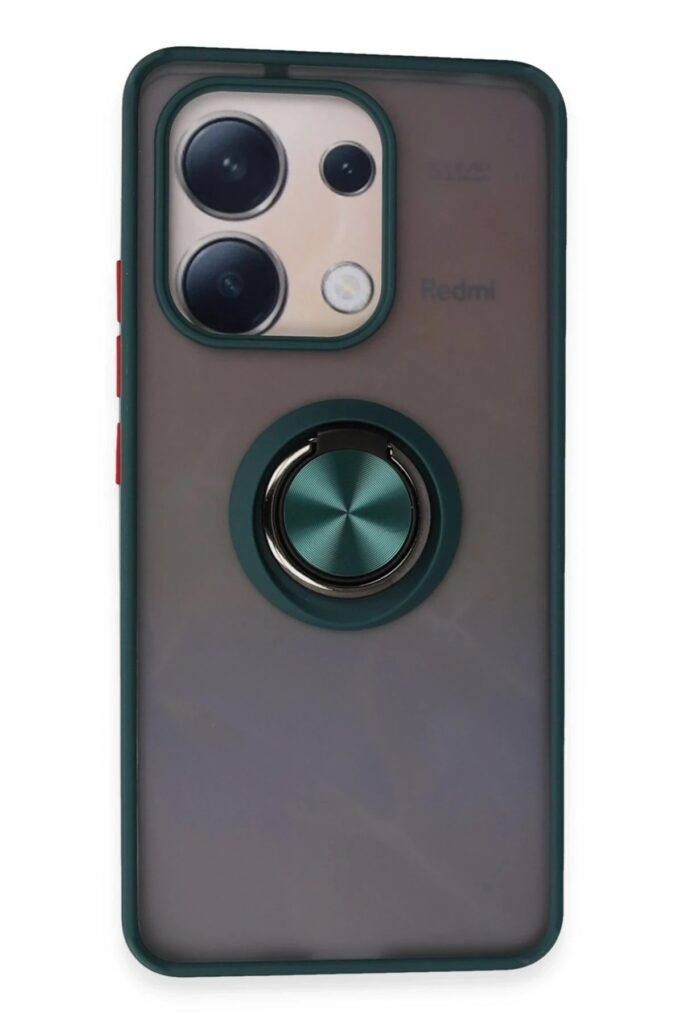 Mey İthalat®   Redmi Note 13 4G Kılıf Montreal Yüzüklü Silikon Kapak - Yeşil