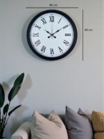 Siyah Klasik & Şık 40 Cm Metal Duvar Saati - Görsel 5