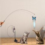 BUFFER® Vantuzlu Tüylü Zilli Olta Kedi Oyuncağı 2 Oltalı