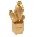 BUFFER® Led Işıklı Sevimli Kaktüs Dekoratif Masa Lambası Mini Biblo Gece Lambası Gold - Görsel 3