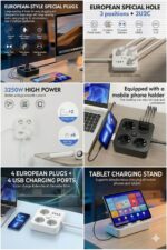 AKIM KORUMALI Avrupa Soket Kartı Tip-C Usb 2 m Uzatma Kablosu Emniyet Anahtarı ile - Görsel 2
