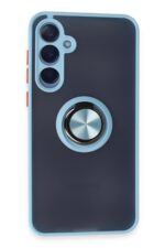 Mey İthalat®  Samsung Galaxy A25 5G Kılıf Montreal Yüzüklü Silikon Kapak - Buz Mavi