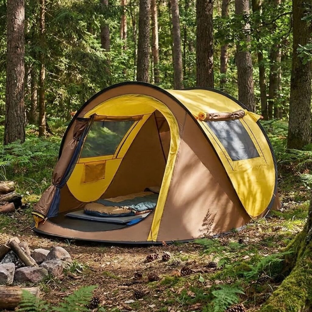 BUFFER® 2 Kişilik Vagon Tipi Yarı Otomatik Kamp Çadırı – Çift Kapılı