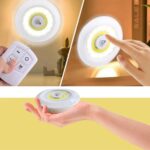 BUFFER® 3lü Uzaktan Kumandalı Pilli Yapışkanlı Kablosuz Led Spot Lambalar - Görsel 6