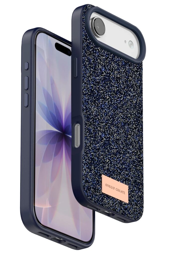 Mey İthalat®   iPhone 17 Air Bright Simli Kapak - Mavi