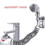 BUFFER® 2 in 1 Spiral Hortumlu Ayarlanabilir Hareketli Banyo Mutfak Lavabo Musluk Duş Başlığı - Görsel 7