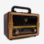 BUFFER® Büyük Boy Telefon Tutma Saplı Retro Ahşap Tasarım Bluetooth Hoparlörlü Radyo – FM/AM Destekli, Şarjlı ve Taşınabilir Radyo NS-8077 - Görsel 5