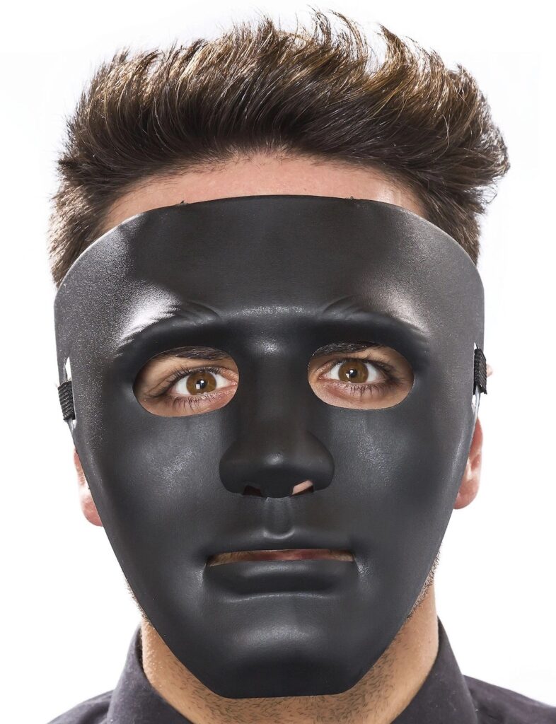 Mey İthalat® Siyah Renk Hip Hop Anonim Jabbawockeez Dans Maskesi 18x19 cm