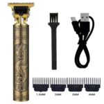 BUFFER® Vintage Görünümlü Güçlü 4 Farklı Başlıklı USB ŞarjlI Manuel Tıraş Makinası