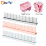 BUFFER® Vantuzlu Kauçuk Sıvı Su Sızdırmaz  Mutfak Banyo Duş Bariyeri Lavabo Kenar Tutucu Set - Görsel 5