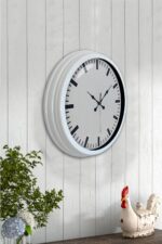 40 Cm Metal  Beyaz Modern Duvar Saati - Görsel 4