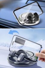 BUFFER® Numaratörlü Güçlü Yapışkanlı 360 Derece Dönebilen Su Geçirmez Araç İçi Telefon Tutucu Plastik Aparat - Görsel 8