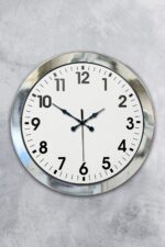 36 cm Krom Metal Standart Duvar Saati - Görsel 2