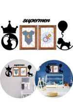 BUFFER® DECO103 Supermen Dekoratif Duvar Süsü Tablo Aksesuar Ahşap Tasarım Hediye Pano Sticker Seti - Görsel 3