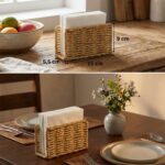 BUFFER® Dekoratif Plastik Rattan Dikdörtgen Peçetelik–Doğal Hasır Dokulu Masaüstü Peçete Standı - Görsel 5
