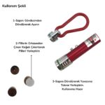 BUFFER®  3 Fonksiyonlu Kırmızı Beyaz Işıklı Led Lazer Kedi Köpek Oyuncak Anahtarlık - Görsel 5