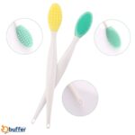 BUFFER® 2 Adet Dudak Fırçası Peeling Etkili Gözenek  Siyah Nokta Temizleyici Akne Giderici Çift Yönl - Görsel 6