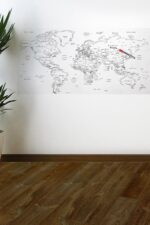 BUFFER® Yazılabilir Dünya Haritası Manyetik Duvar Stickerı 110 x 56 cm - Görsel 4
