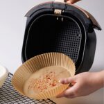 BUFFER®100 Adet  Air Fryer Pişirme Kağıdı Tek Kullanımlık  Yağlı Kağıdı Yuvarlak Tabak Model - Görsel 8