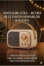 Nostaljik Retro Bluetooth Hoparlör FM Radyo ve USB Girişli Yüksek Ses Kaliteli Taşınabilir speaker
