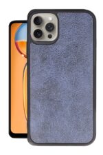Mey İthalat®  iPhone 14 Pro Max Kılıf Aras Deri Kapak - Lacivert