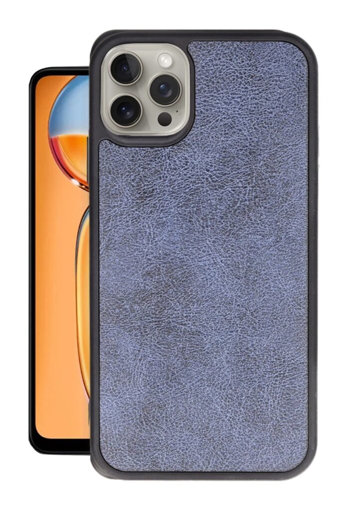 Mey İthalat®  iPhone 14 Pro Max Kılıf Aras Deri Kapak - Lacivert