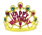 Mey İthalat® Altın Renk Happy Birthday Yazılı Doğum Günü Tacı 60 cm - Görsel 2