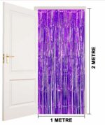 Mey İthalat® Mor Renk Ekstra Metalize Parlak Saçaklı Arka Fon Perde İthal A Kalite 1x2 Metre - Görsel 4