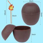 Mey İthalat® Hindistan Cevizi Hawaii Luau Aloha Pipetli İçecek Kabı Bardak 10x13 cm 1 Adet - Görsel 5