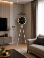 Royal Gold Rakamlı Beyaz Tripod Ayaklı Saat - Görsel 4