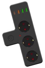 BUFFER® Termal Akım Korumalı 3 Adet Soket,3 Adet USB ve 1 Adet Type-C Girişli 20w Priz Model 3397 - Görsel 4