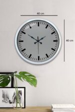 40 Cm Metal  Beyaz Modern Duvar Saati - Görsel 5
