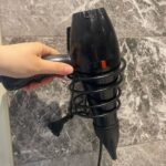 BUFFER® Kendiliğinden Yapışkanlı Siyah Paslanmaz Metal Fön Makinesi Askısı Saç Kurutma Makinesi Tutacağı - Görsel 4