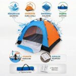 BUFFER® 8 Kişilik Otomatik Kurulum Kamp Çadırı – Outdoor , Suya Dayanıklı Hızlı Kurulum Piknik ve Doğa İçin Geniş Aile Çadırı 250x250x165 cm - Görsel 3