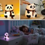 5 Farklı Renk Modlu Panda Figürlü Pofuduk LED Gece Lambası–Yumuşak Dokulu Çocuk Odası ve Dekoratif Şarjlı Ortam Işığı - Görsel 2