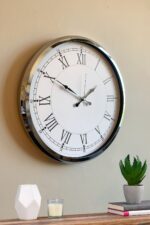 Roma Zarafeti Krom 52 Cm Metal Duvar Saati - Görsel 3