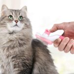 BUFFER® Kedi Köpek Tüy Toplayıcı Kendini Temizleyebilen Ergonomik Saplı Evcil Hayvan Tarağı Pembe - Görsel 2