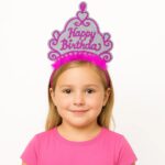 Mey İthalat® Pembe Happy Birthday Prenses Tacı – Doğum Günü Taç Aksesuarı