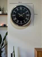 Elegance 40 Cm Metal Krom Duvar Saati - Görsel 5