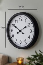 60 cm Siyah Metal Duvar Saati - Görsel 2