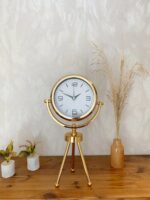 Gold Metal Mini Tripod Modern Masa Saati 45×26 cm – Şık ve Dekoratif Tasarım