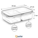 BUFFER® 2 Bölmeli 1+1 Litre Kilitli Kapaklı Erzak Saklama Kabı LC-525 - Görsel 2