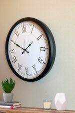 Modern 52 Cm Black & White Roma Rakamlı Metal Duvar Saati - Görsel 4