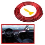 BUFFER® Kırmızı Araba OtoTrim Dekorasyon Şeridi Kauçuk Elastik Kolay Kurulum 5 metre Şerit Bant