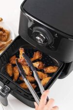 BUFFER® Siyah Isıya Dayanıklı Yıkanılabilir Silikon Fırın Ve Airfryer Yuvarlak Model Pişirme Matı 23 Cm - Görsel 7
