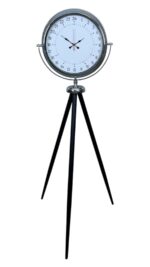 Krom 24 Saat Göstergeli Özel Tasarım Tripod Ayaklı Saat - Görsel 3