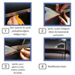 BUFFER® Mavi Araba OtoTrim Dekorasyon Şeridi Kauçuk Elastik Kolay Kurulum 5 metre Şerit Bant - Görsel 4