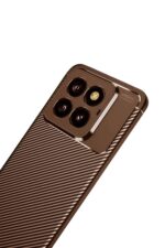 Mey İthalat®   Mi 14T Pro Kılıf Auto Focus Karbon Kapak - Kahverengi - Görsel 3