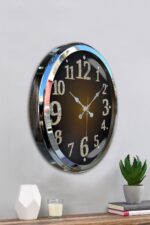 Krom Işıltılı Zaman 52 Cm Metal Duvar Saati - Görsel 3